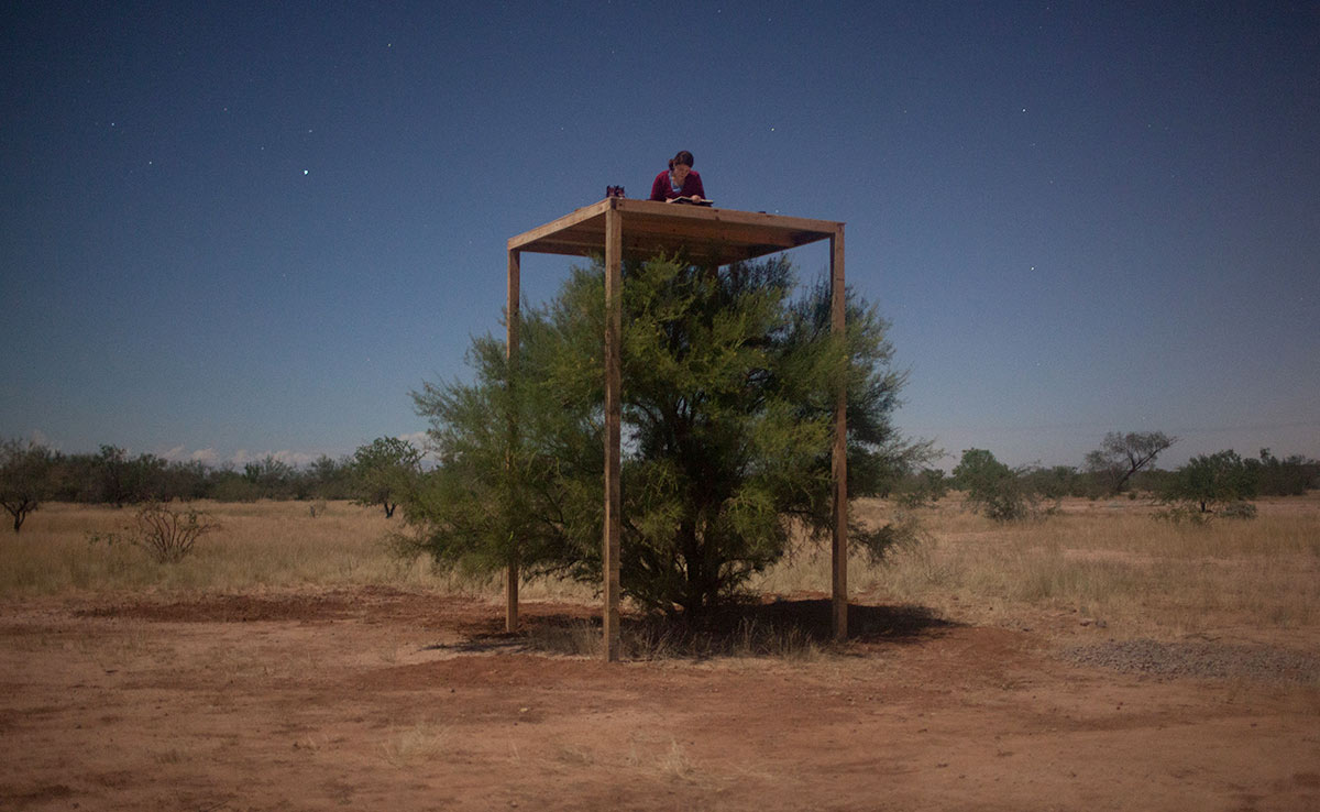 installation in the Sonoran Desert field, by the mexican artist Alejandra Aviles